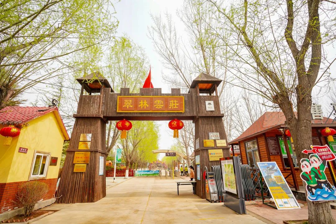 翠林云庄乡村乐园位于城阳区棘洪滩街道,春季整个景区翠绿满园,不负