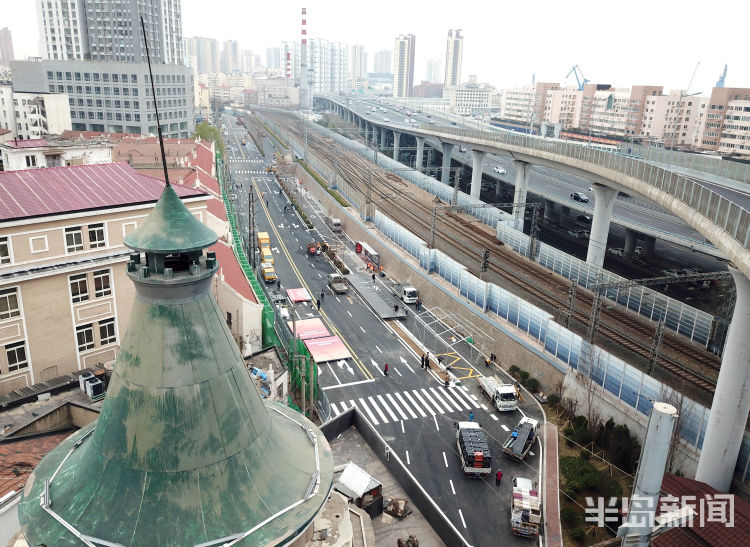 青岛西部城区复兴"第一仗":济南路拓宽工程即将竣工 4月2日通车