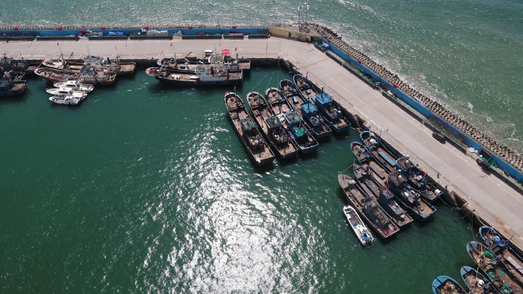 青岛沙子口国家中心渔港整装出发归航鱼满舱