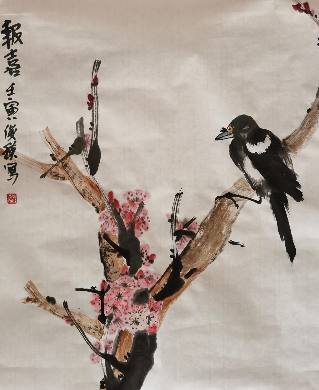 山水潋滟春色好花鸟虫鱼也动人孙俊英国画作品欣赏一