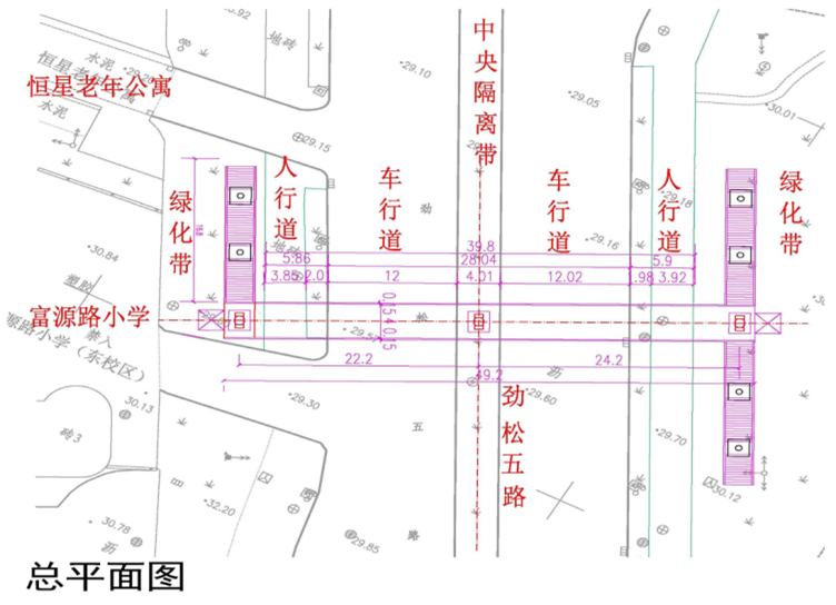 全长约49.2米!劲松五路富源路小学人行天桥工程规划公示-半岛网