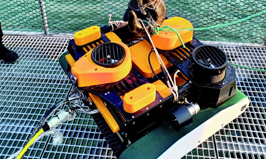 准备下水工作的水下清洗机器人.