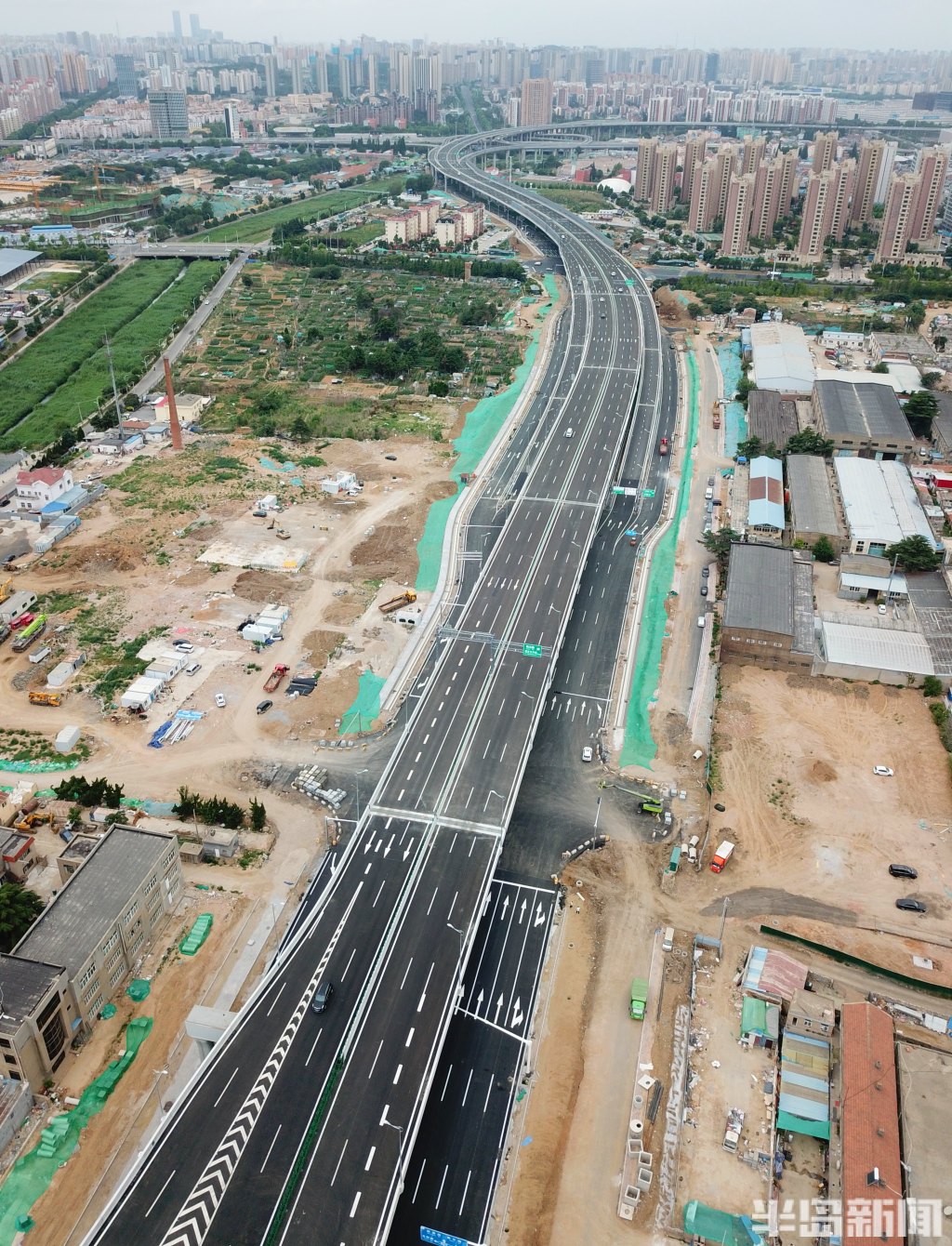 现场直击!跨海大桥高架路二期工程高架主路、匝道及地面辅路正式通车-半岛网