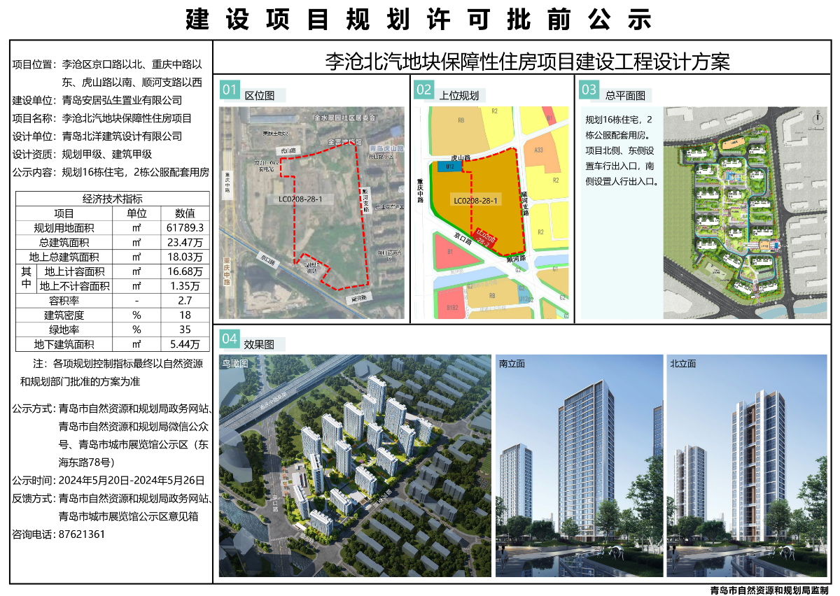 李沧北汽地块保障性住房项目规划出炉 拟建16栋住宅-半岛网