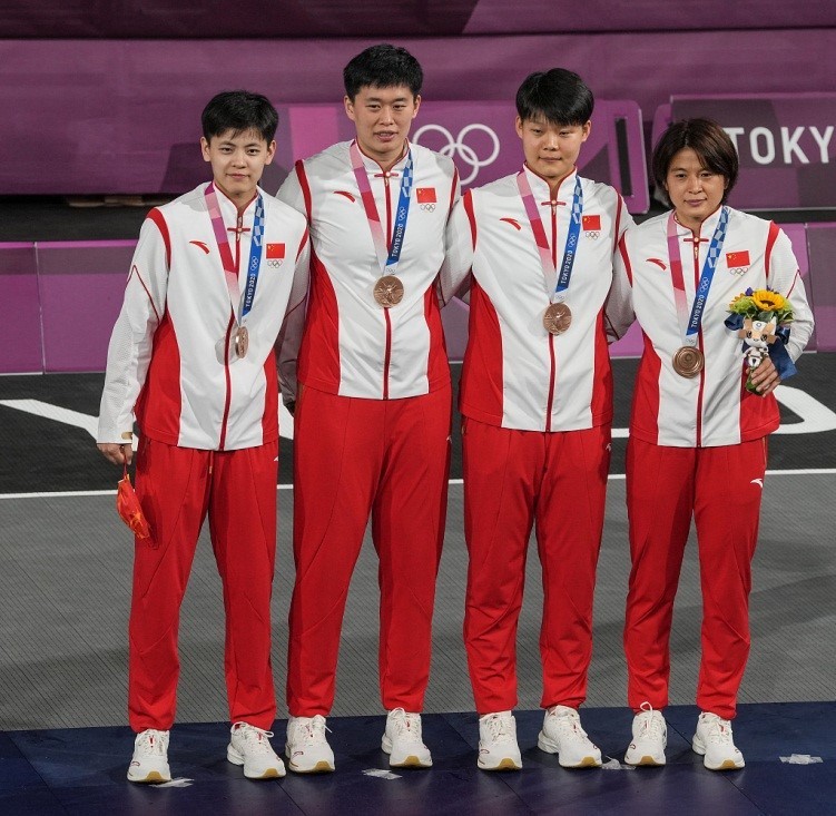 2021年东京奥运会,中国女子三人篮球队获得铜牌.
