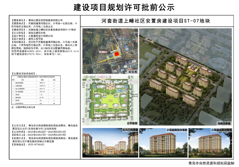 城阳区河套街道四个安置房项目规划方案公示-半岛网