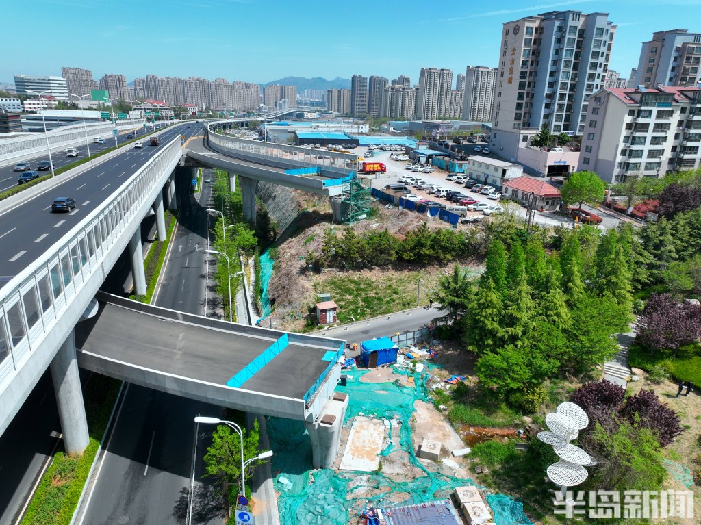 华仁立交桥周边区域开始施工!为双山隧道建设“加油”-半岛网
