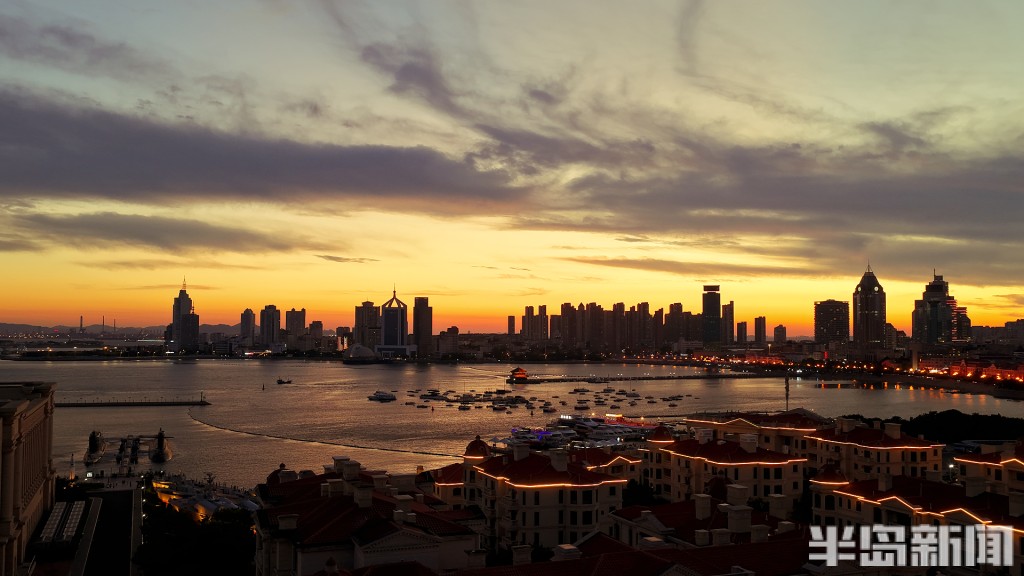 高清大图!青岛绝美夕阳,绘就海滨梦幻画卷-半岛网
