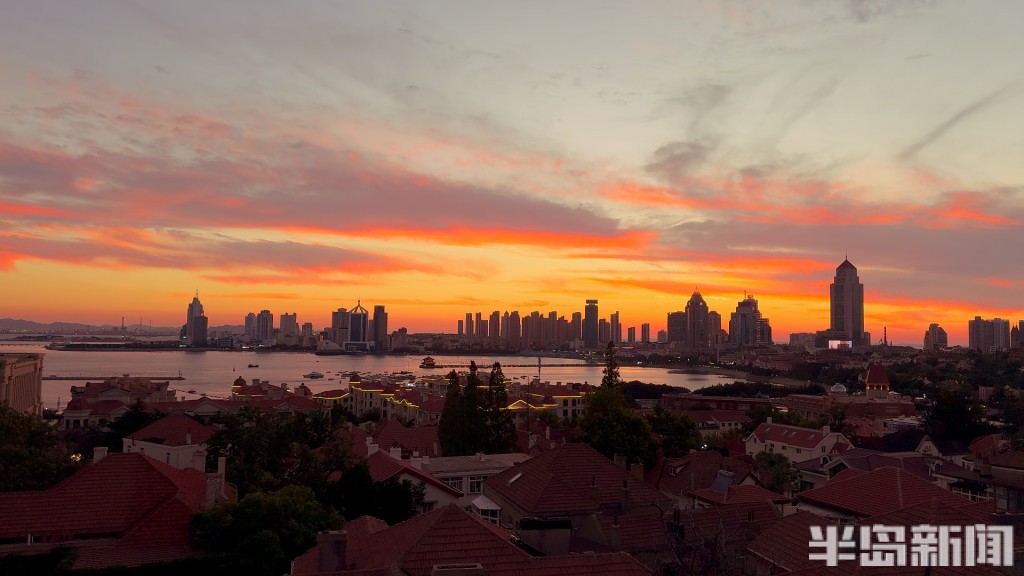 高清大图!青岛绝美夕阳,绘就海滨梦幻画卷-半岛网