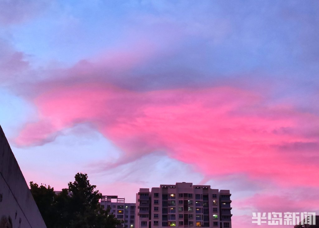 美如画!青岛出现“世纪晚霞”-半岛网
